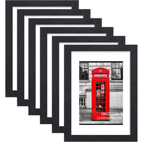 VMUZEDER 11x14 rustic black wood frame set for versatile wall display.