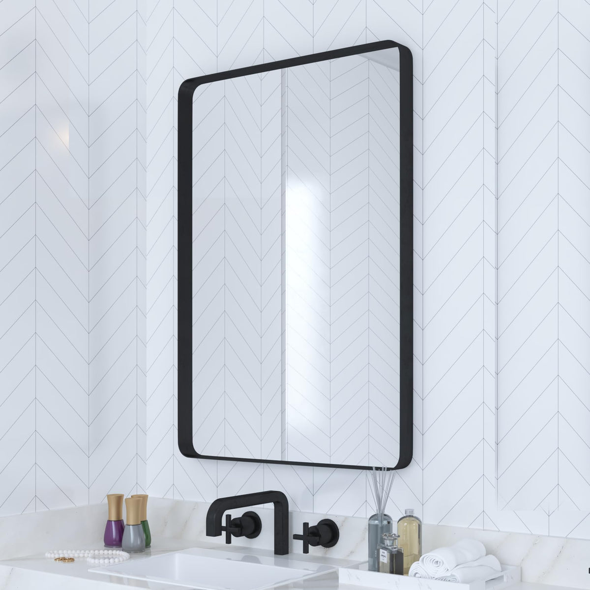 VocalStar mirror 18x26 over vanity with durable frame