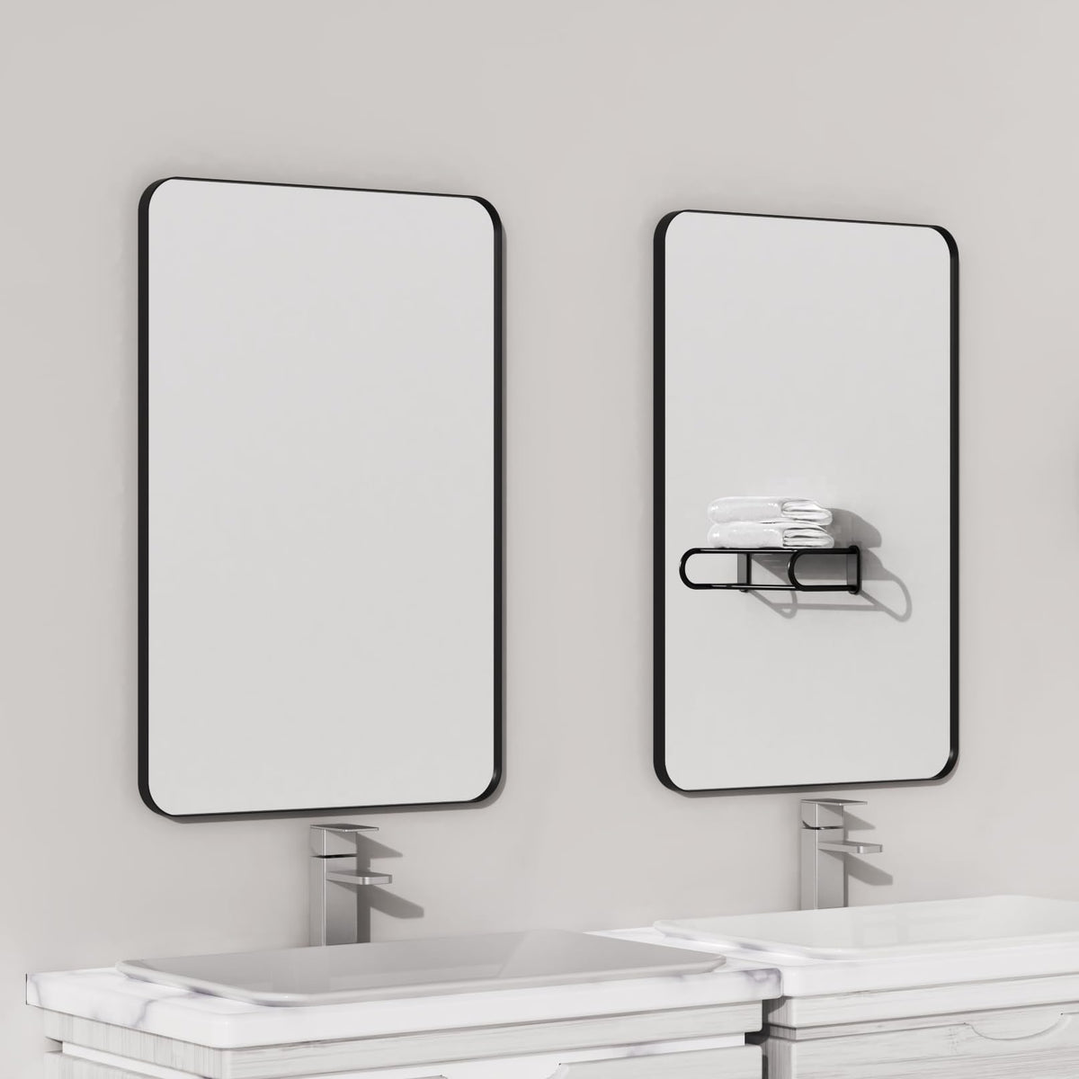 VocalStar modern flush-mount mirror elevates any wall with style