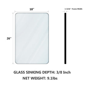 VocalStar mirror round corner edge detail enhances bathroom décor