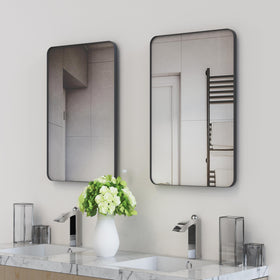 VocalStar modern flush mount mirror offers a stylish focal point for any wall.