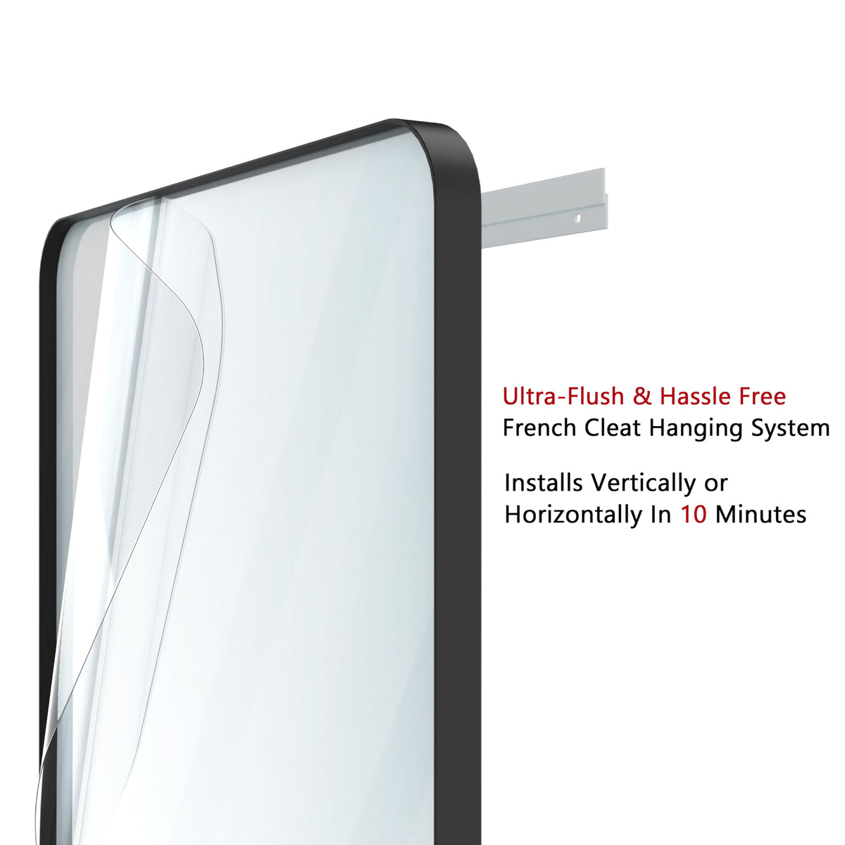 VocalStar ultra-flush z-bracket enables quick, secure vertical or horizontal hanging.
