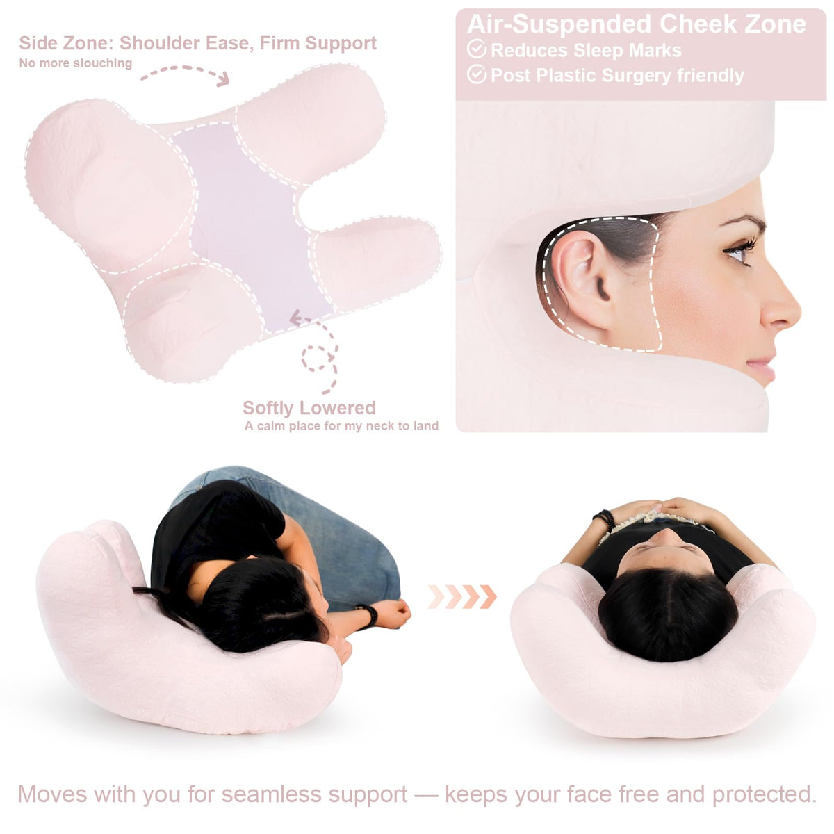 Vocheer detachable pillowcase for easy washing and skin-friendly surface