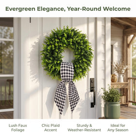 Vofuly front-door wreath complements seasonal decorations with simple charm.