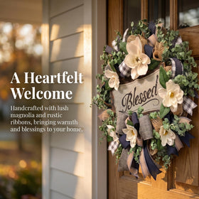 Vofuly front-porch display wreath fits many entryway designs.