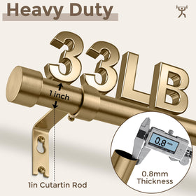 VOIIY aluminum finials curtain rod with corrosion-resistant details.