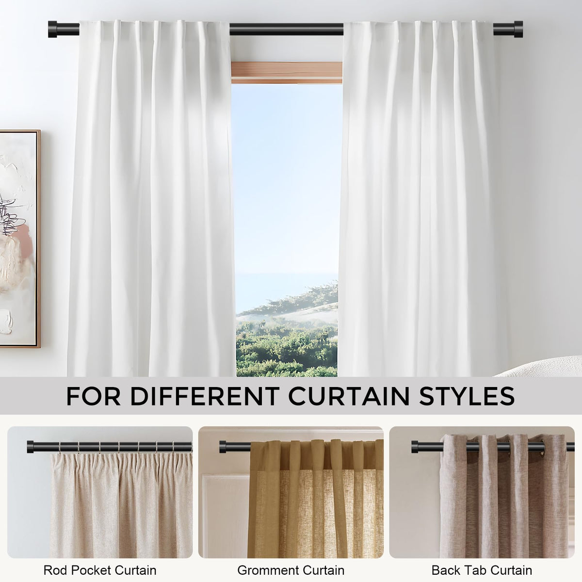 VOIIY curtain rod tested for rust and daily wear resistance