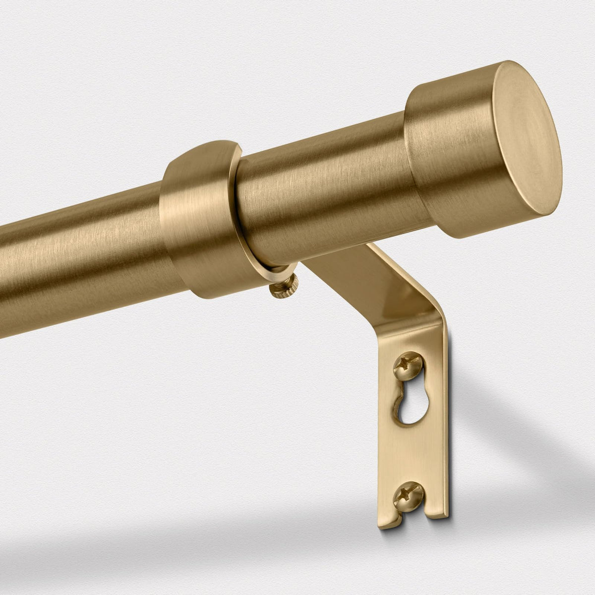 VOIIY warm gold curtain rod shown at 36-84 inch length for a seamless window fit.