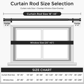 VOIIY black finish curtain rod adds modern style to any room