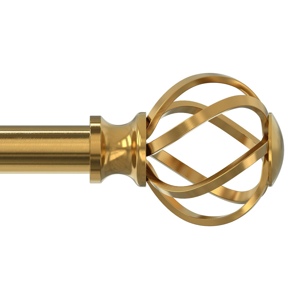 VOIIY gold curtain rod 36-88 inch adjustable for versatile window sizes