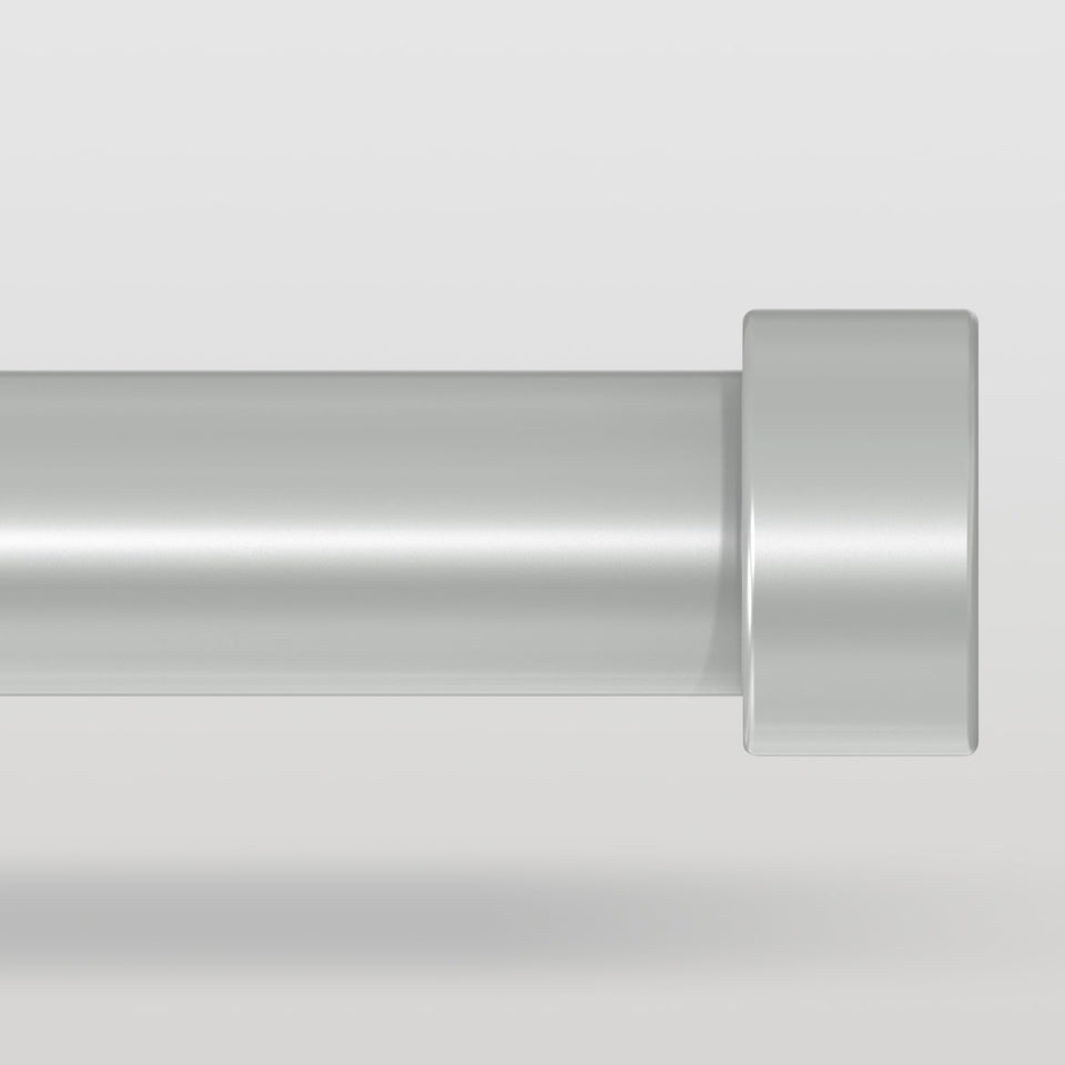 VOIIY silver curtain rod with end-cap finials for a modern room upgrade.