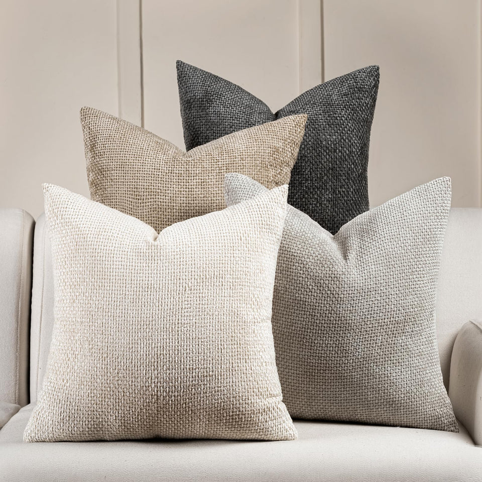 Volcanics boho throw pillow cover 20x20 pack4 in neutral color for versatile styling