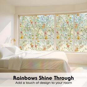 Volcanics glue-free reusable window film uses static cling for easy removal.