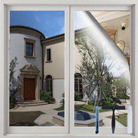 Volcanics one-way mirror film provides daytime privacy with reflective glare control.