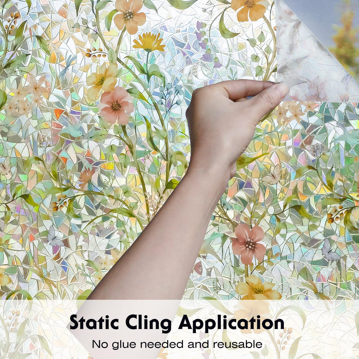 Volcanics privacy window film lets light in while softening visibility.