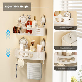 Voldra aluminum corner shelf with hollow design for fast drainage
