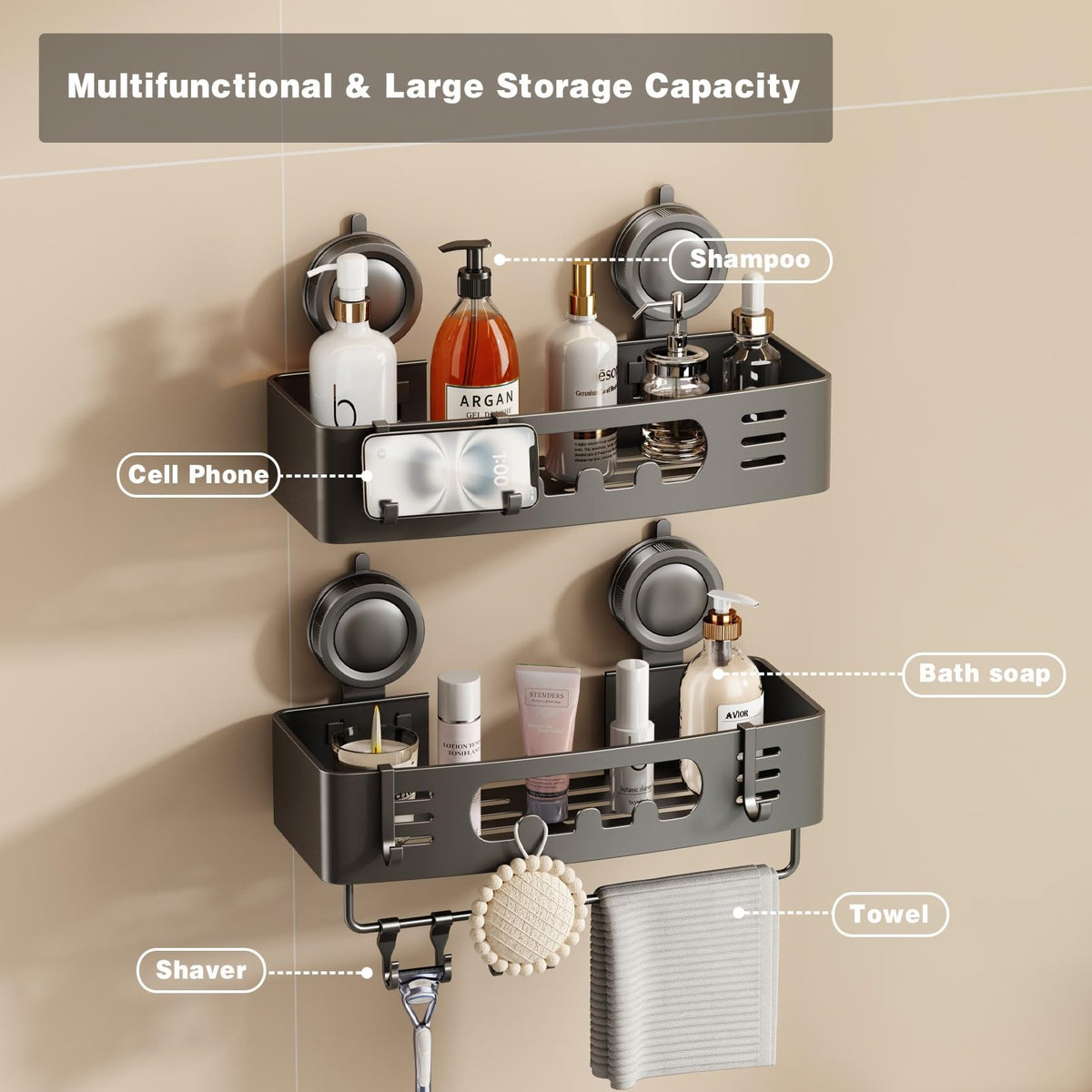 Voldra minimalist bathroom organizer complements modern decor.