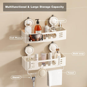 Voldra wall-mounted organizer fits shampoo, conditioner, and body wash