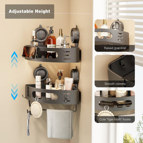 Voldra towel bar adds convenient drying space in the shower.