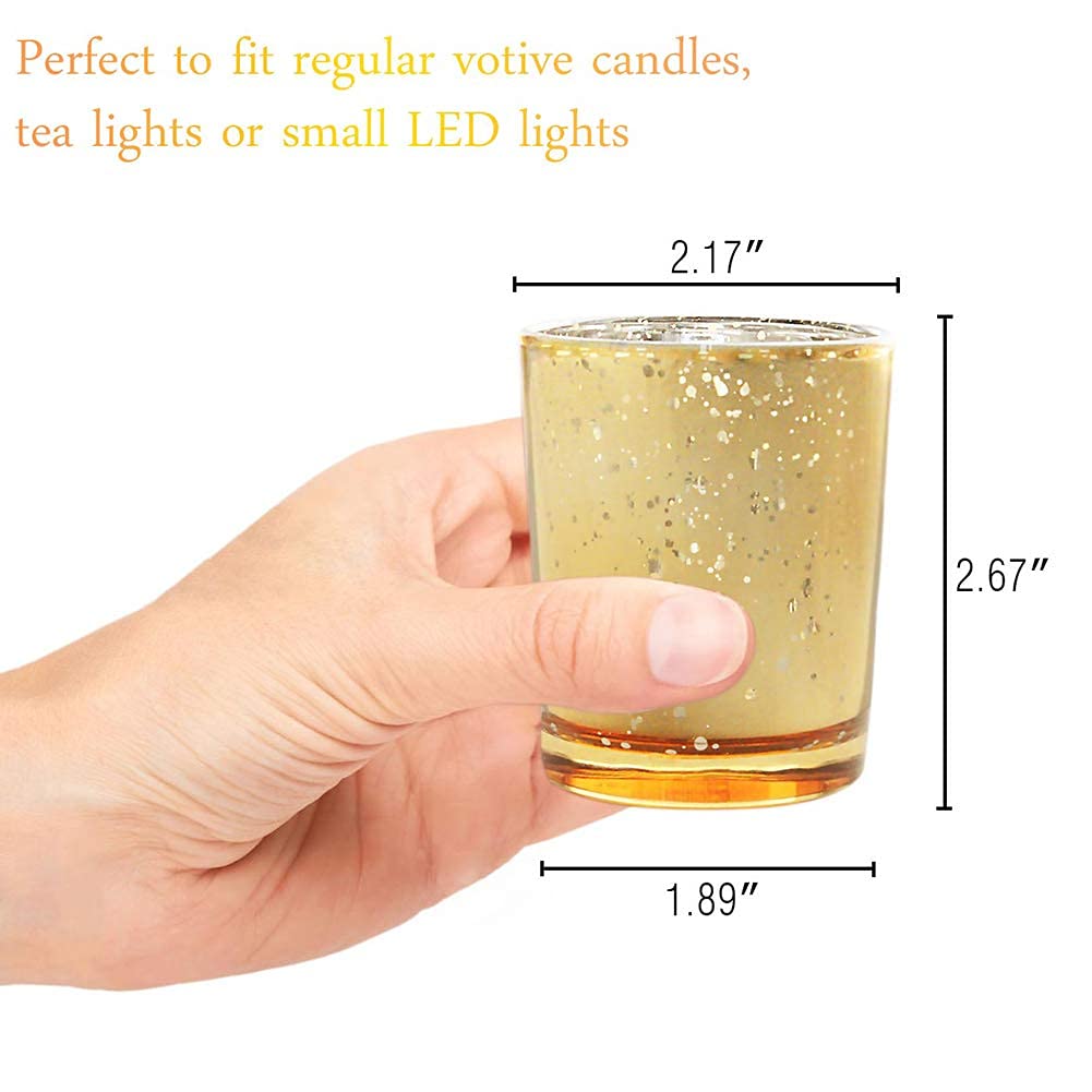 Volens gold mercury glass adds reflective glow to holiday table settings