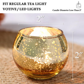 Volens gold votive holders brighten dinners with a subtle glamorous light.
