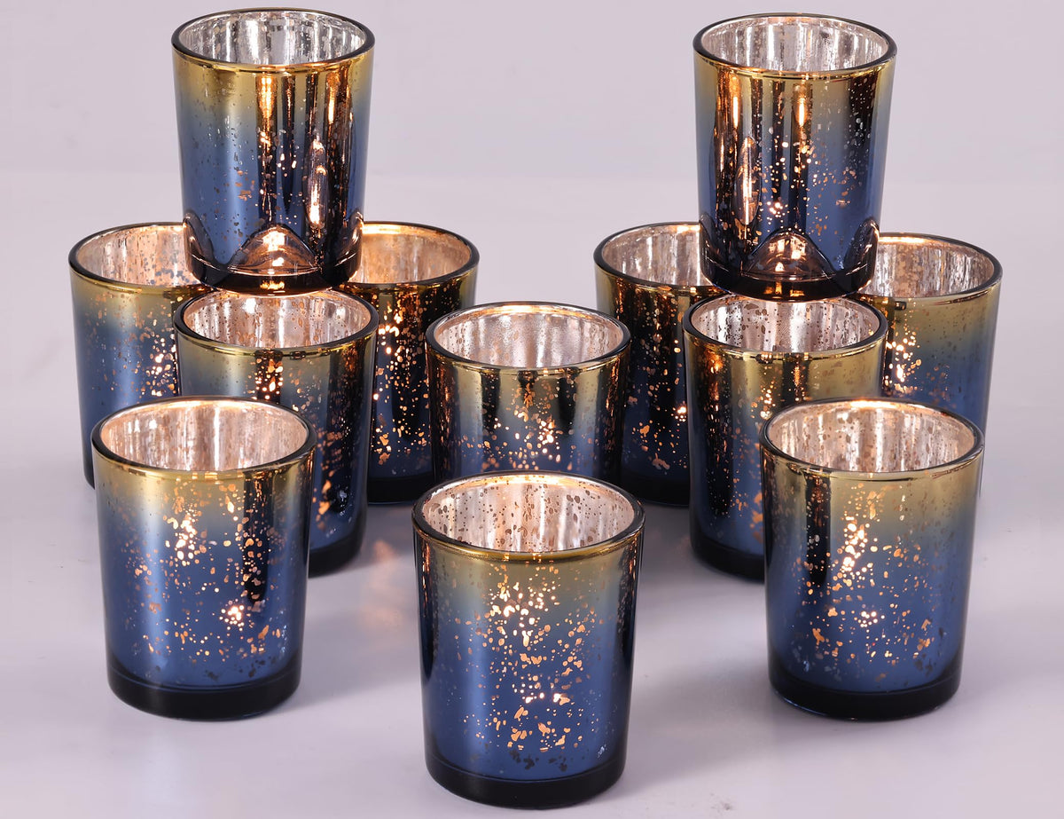 Volens navy votive holders for elegant wedding table decor