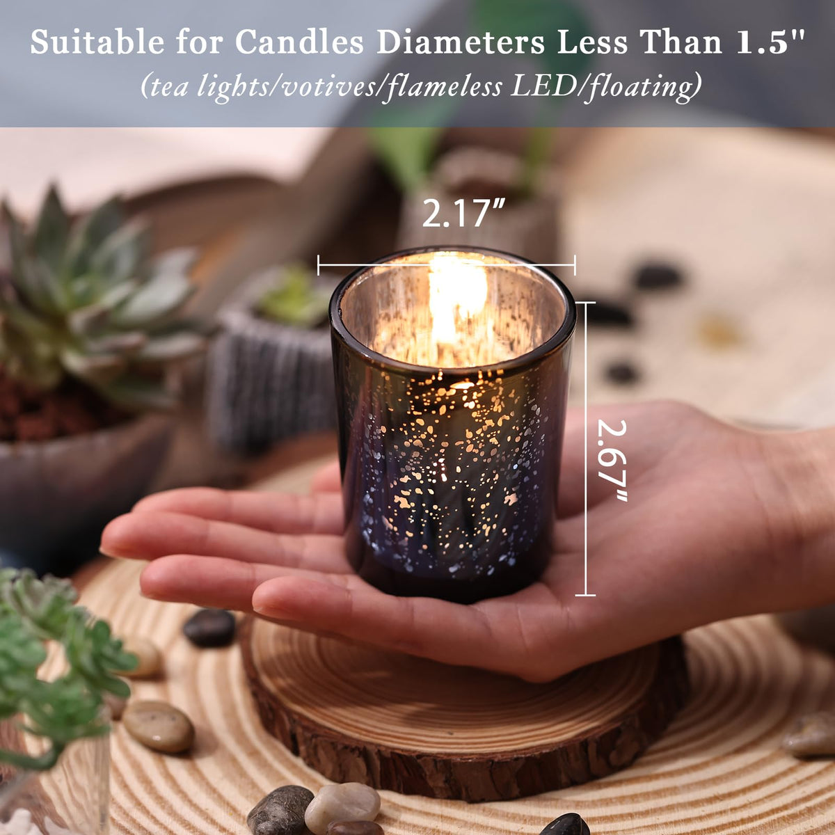 Durable Volens tealight holder fits tealights and small votives