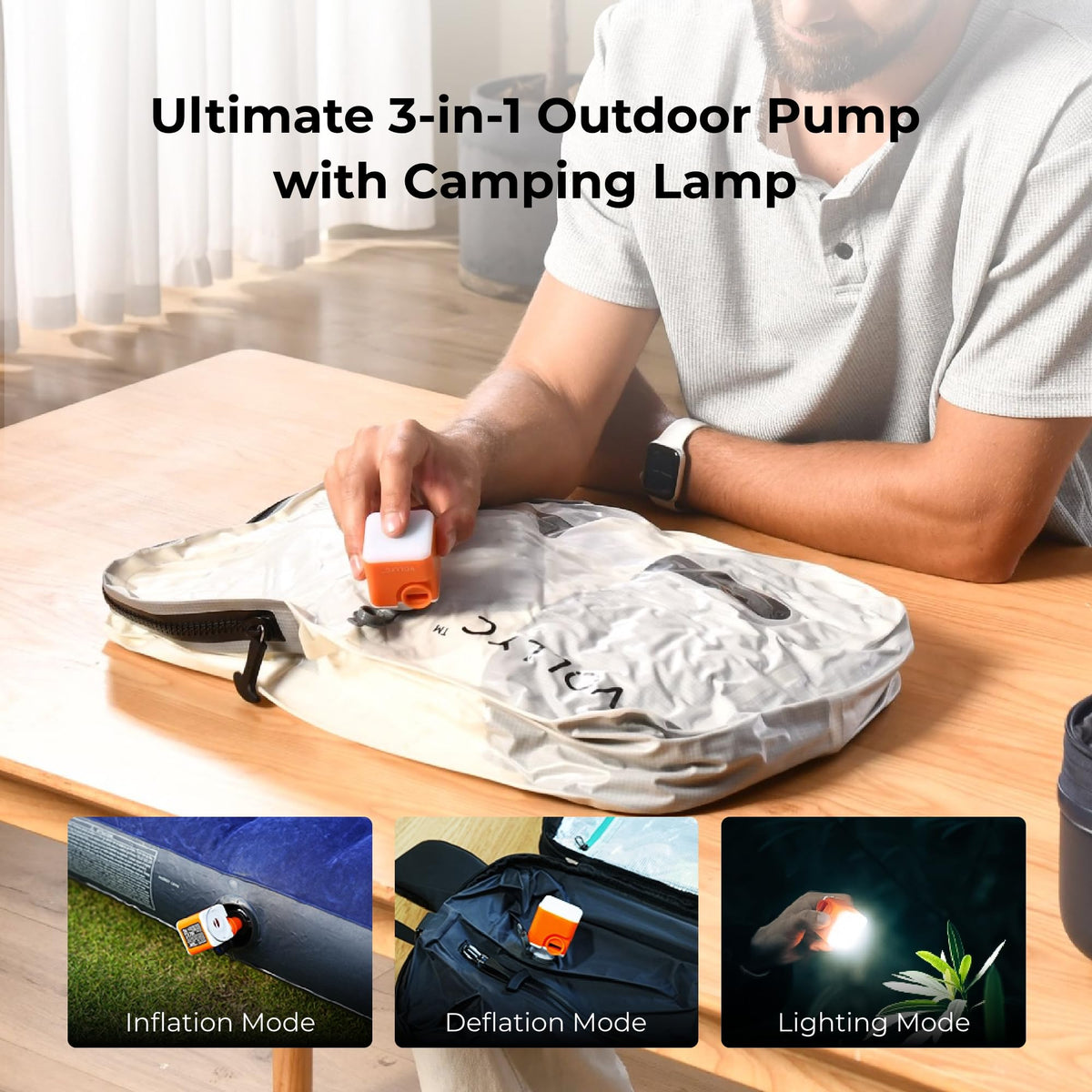 VOLLYC top handle provides easy grab-and-go transport