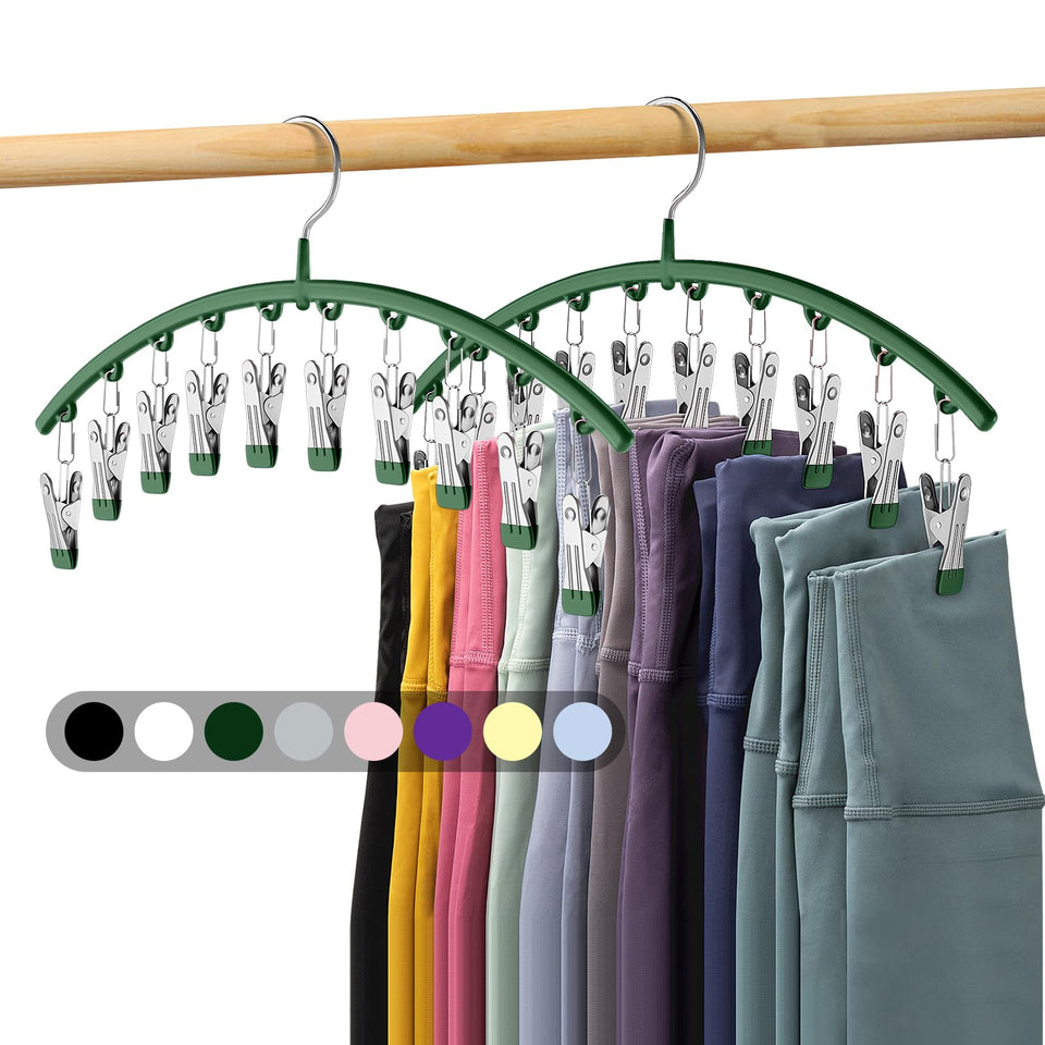 Volnamal legging organizer closet hangers with 20-pair capacity for easy wardrobe organization.