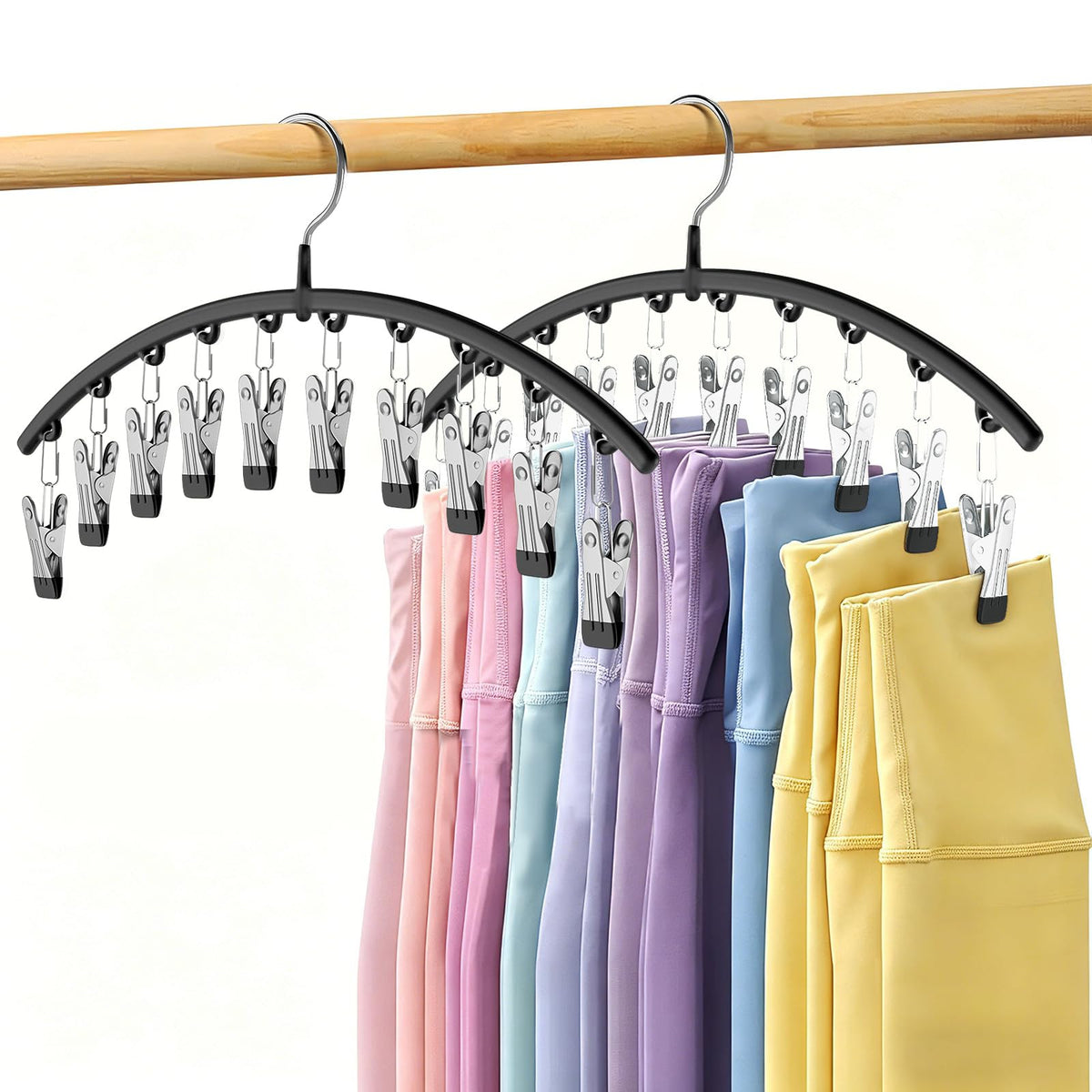 Volnamal leggings hangers 2-pack keep your closet organized and accessible.