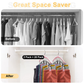 Volnamal yoga pants hangers 2-pack for easy closet organization and quick selection.