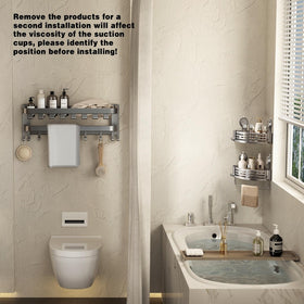VOLPONE gray 2-pack bathroom organizer for towels and toiletries