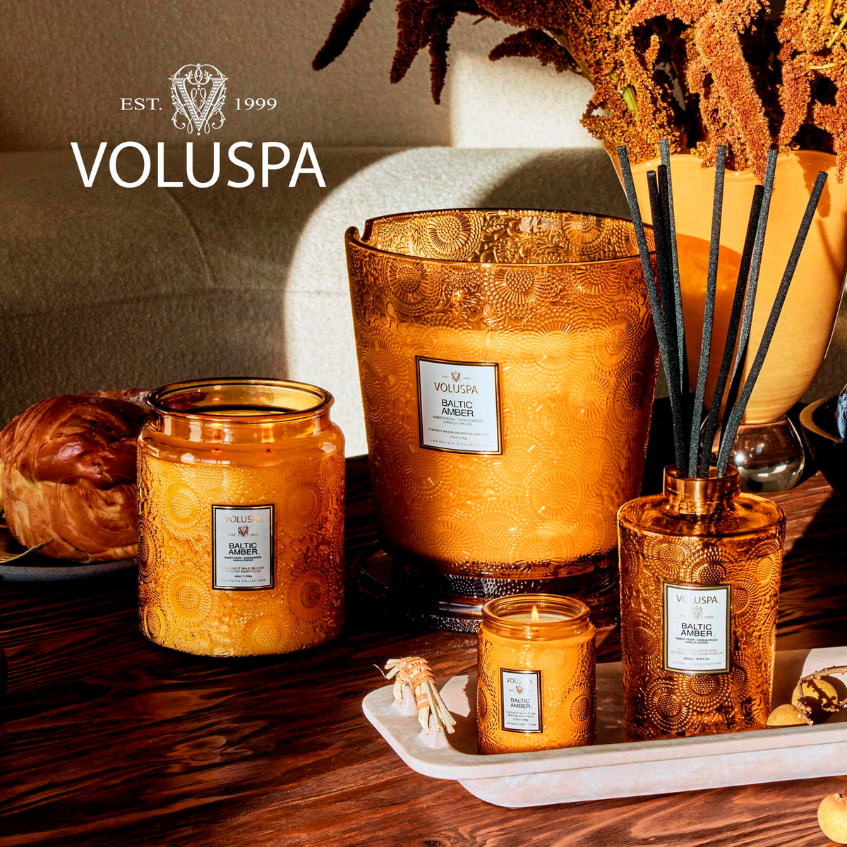 Voluspa Baltic Amber is handcrafted in the USA for quality.