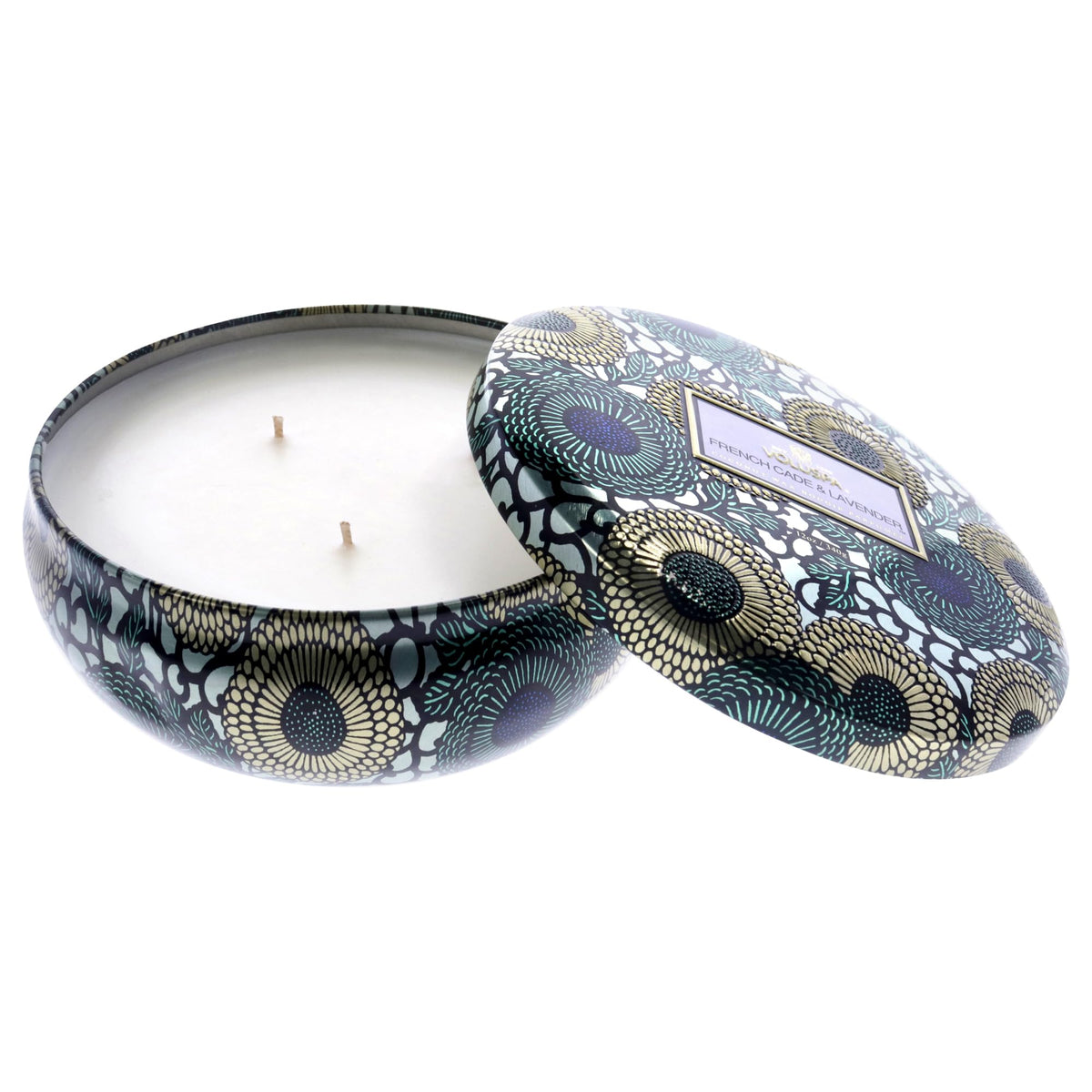 Voluspa Bulgarian Lavender highlight image, suggesting soothing aroma in spaces.