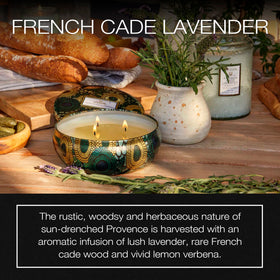 Voluspa coconut-wax candle with clean burn and long-lasting fragrance.