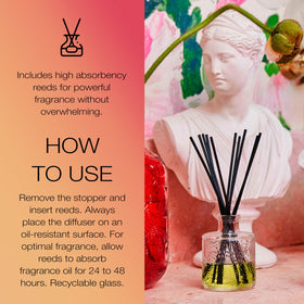 Voluspa Goji Tarocco Orange diffuser glass jar adds elegant decor and scent.