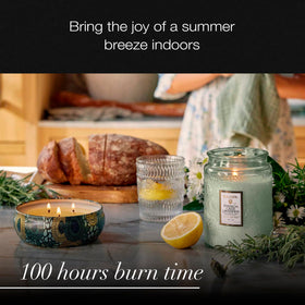 Voluspa lavender and cade wood blend scent swatch reflects soothing notes.