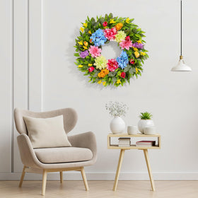VoMii spring wreath features tulips and peonies for bright seasonal color