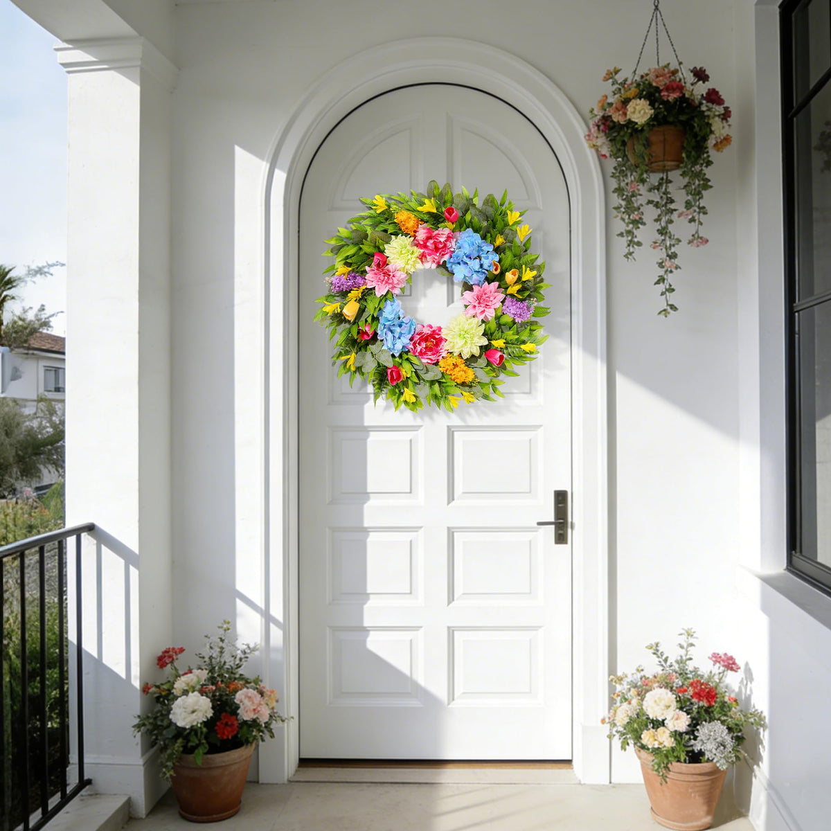 VoMii front-door wreath enhances farmhouse and coastal home styling