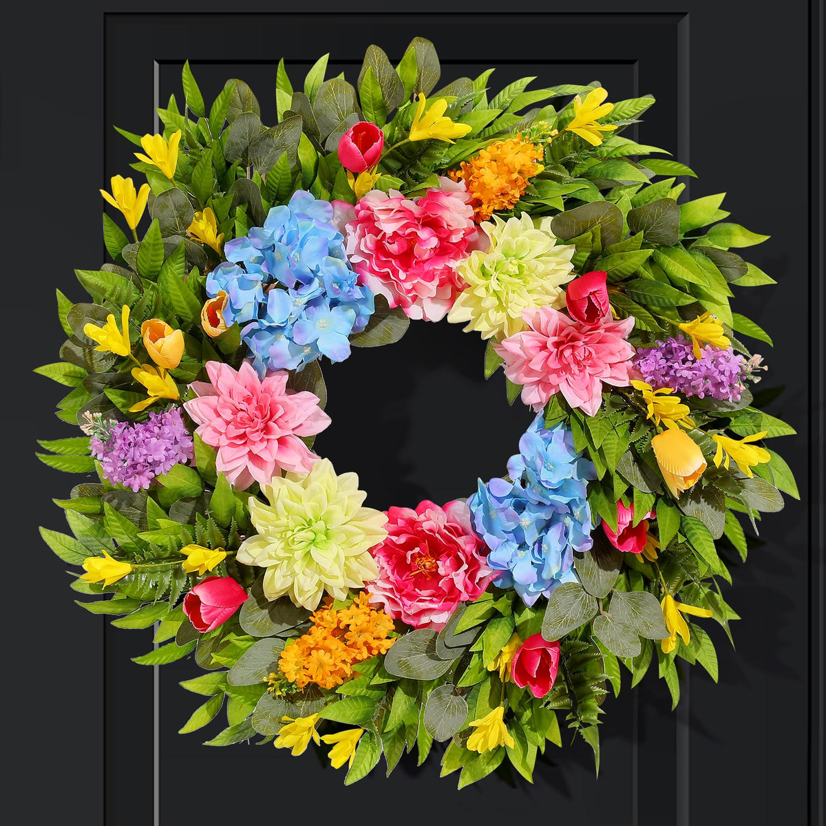 VoMii 18-inch wreath ready for weddings and arches with lush florals