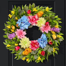 VoMii 18-inch wreath ready for weddings and arches with lush florals