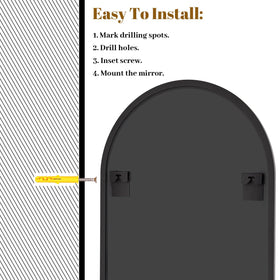VooBang arch mirror can be wall-mounted or leaned for flexible placement.