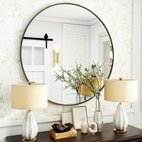 VooBang easy-install round mirror with back hook for mounting