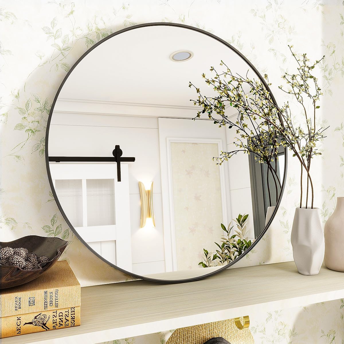 VooBang wide-applicability round mirror suits many rooms and styles