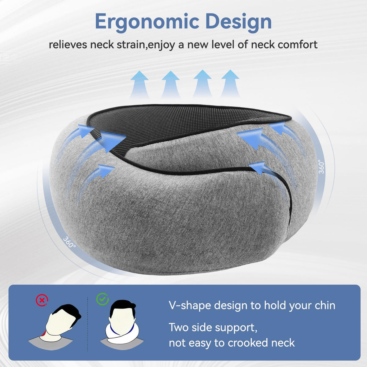 VOOMIKON memory foam pillow features slow rebound for lasting comfort.