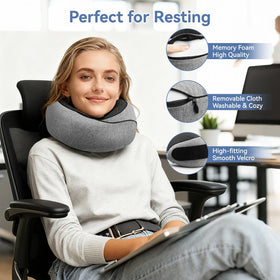 VOOMIKON neck pillow folded compactly fits in the carry case for easy storage.