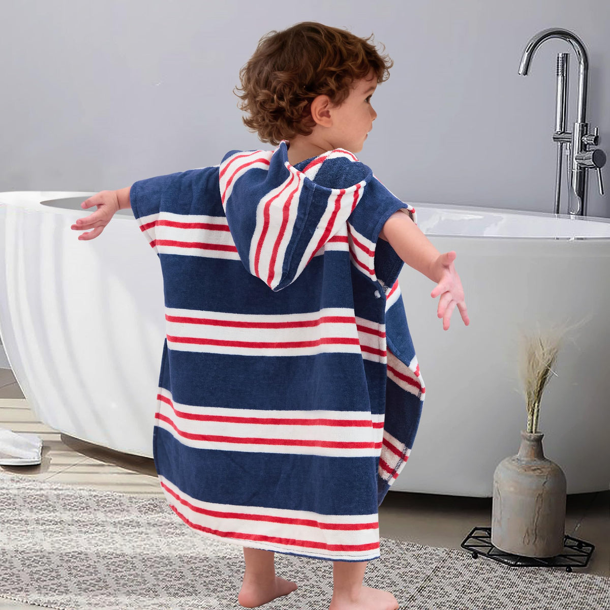 VOOVA & MOVAS towel shown at poolside for beach and swimming use