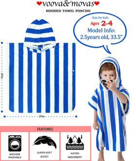 VOOVA & MOVAS hooded towel close-up, 100% cotton absorbent fibers ideal for quick drying after bath.