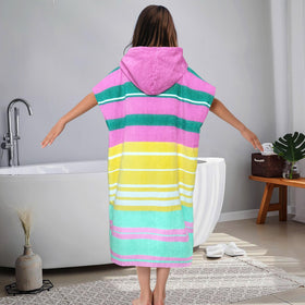 VOOVA & MOVAS hooded towel robe size-fit; roomy coverage for growing teens.