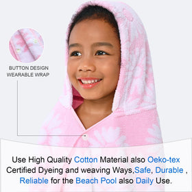 VOOVA & MOVAS 54x30 towel size supports kids 3–10 years.